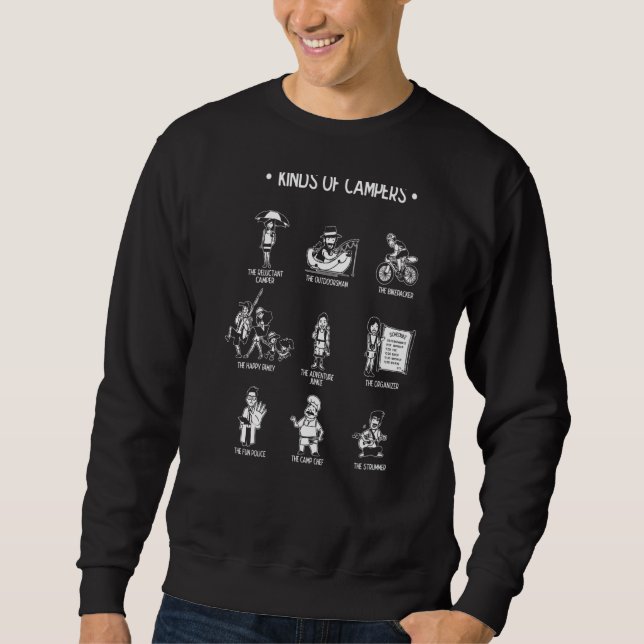 Sweatshirt Types De Campeurs Camping Camper (Devant)