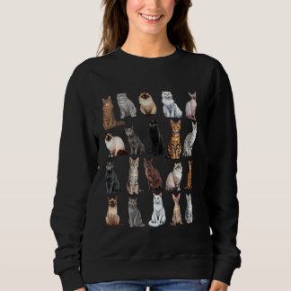 Sweatshirt Types of Cats Educational Cat Breeds Chart Guide