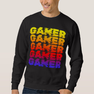 Sweatshirt Typographie colorée de jeu de Gamer