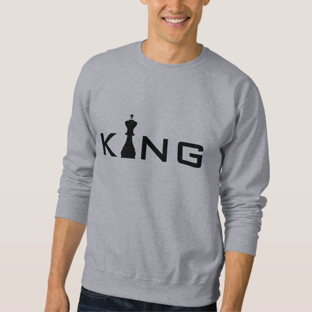 Sweatshirt Typographie Cool King Joueur d'échecs (Devant)