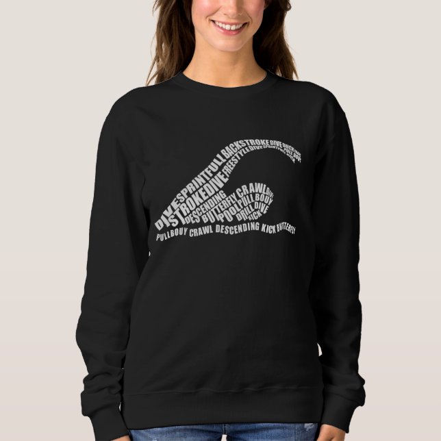 Sweatshirt Typographie De Bain Amusant Nage Entraîneur De Bai (Devant)