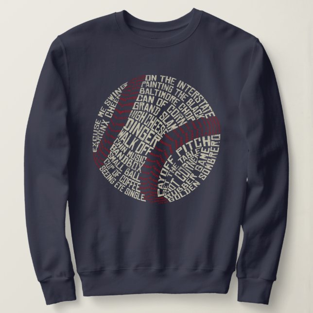 Sweatshirt Typographie de baseball Slang Word Art Word (Design devant)