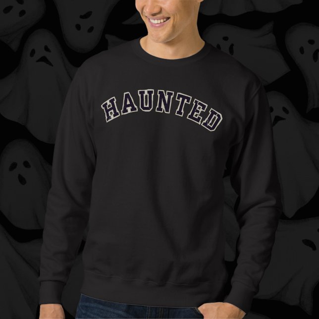 Sweatshirt Typographie de Halloween hantée (Créateur téléchargé)