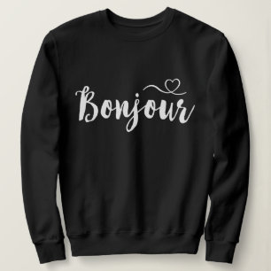 Sweatshirt Typographie de script - Bonjour