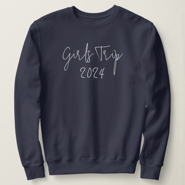 Sweatshirt Typographie de script de voyage de l'année personn (Design devant)