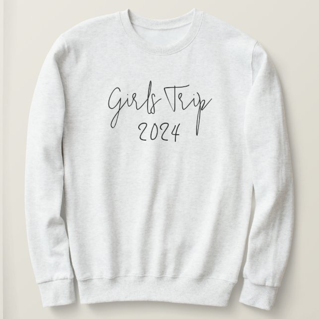 Sweatshirt Typographie de script de voyage de l'année personn (Design devant)