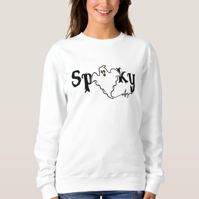 Sweatshirt Typographie d'Halloween éffrayant (Devant)