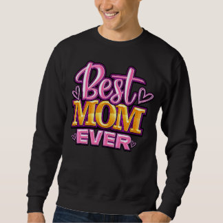 Sweatshirt Typographie Meilleure Maman de tous les temps Rose