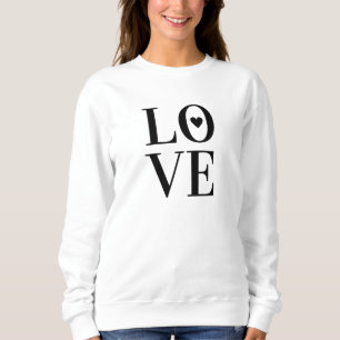 Sweatshirt Typographie minimaliste "amour" avec coeur