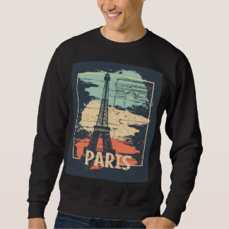 Sweatshirt Typographie parisienne : affiche Eiffel abstraite.