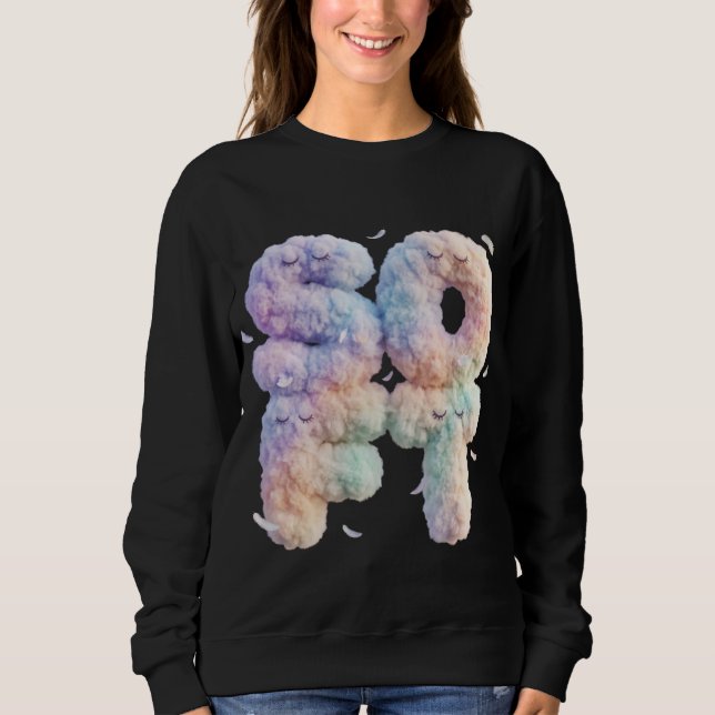 Sweatshirt Typographie pastel de nuage doux esthétique mignon (Devant)