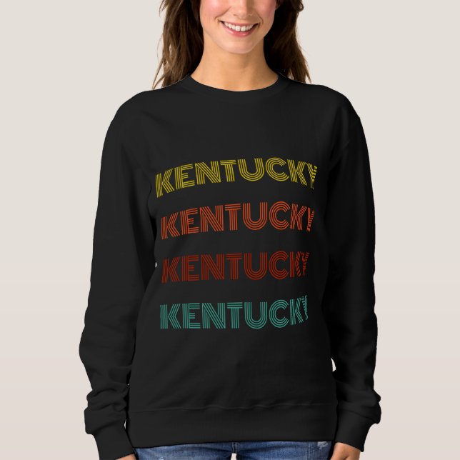 Sweatshirt Typographie Rétro de l'État Américain du Kentucky (Devant)