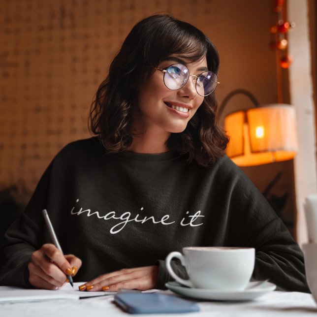 Sweatshirt Typographie Simple Imagine-Le Moderne Motivationne (Créateur téléchargé)