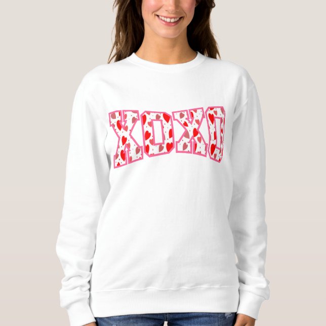 Sweatshirt Typographie XOXO Valentine (Devant)