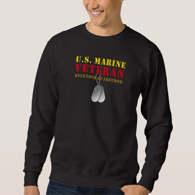 Sweatshirt U.S. Marine Veteran Defender of Freedom Corp Devil (Devant)