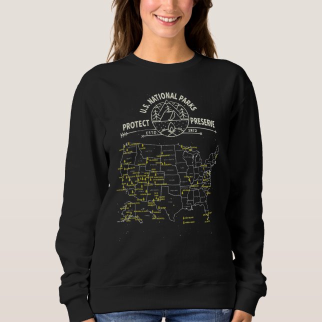 Sweatshirt U S National Park Camping All US National Parks Ma (Devant)