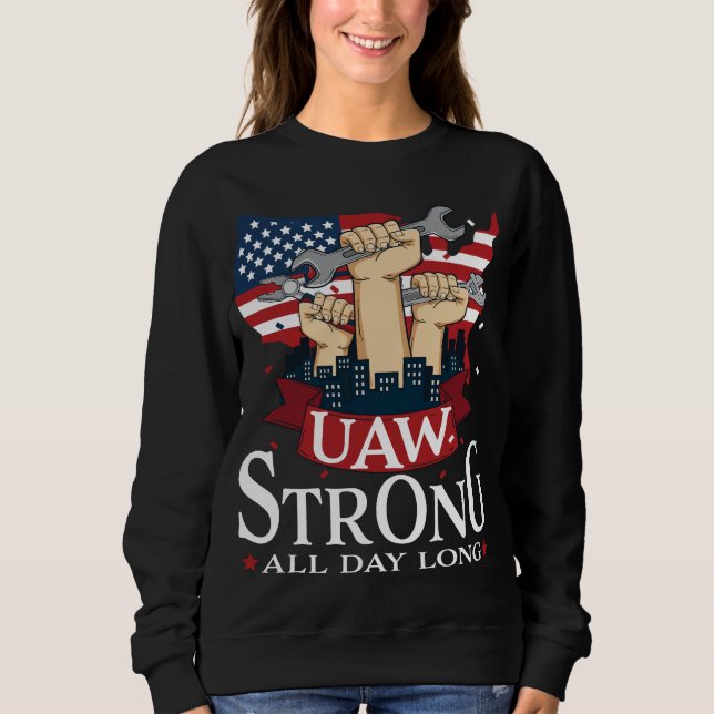 Sweatshirt UAW Solide Solidarité UAW Fiers Union UAW Travaill (Devant)