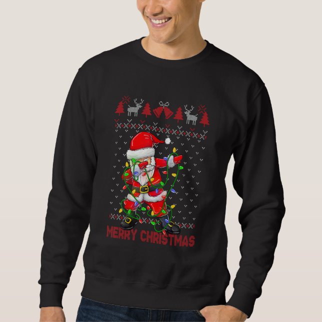 Sweatshirt Ugly Christmas Dabbing Sweater  Santa Christmas Fa (Devant)