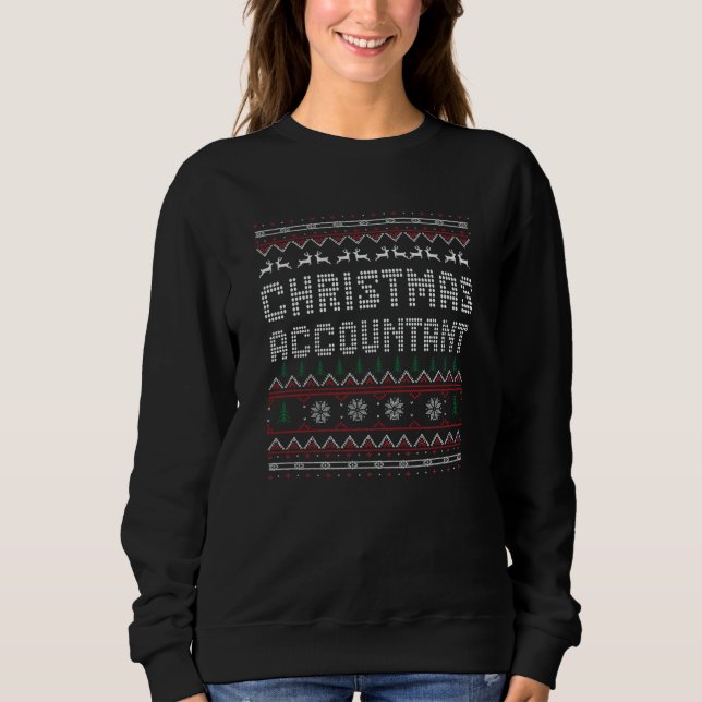 Sweatshirt Ugly Christmas Quote xmas Accountant (Devant)