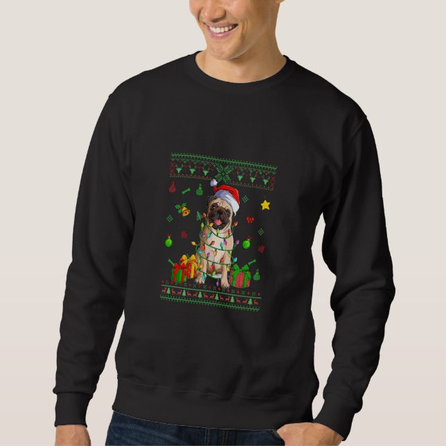 Sweatshirt Ugly Christmas Sweater Merry Pugmas Pug Dog (Devant)