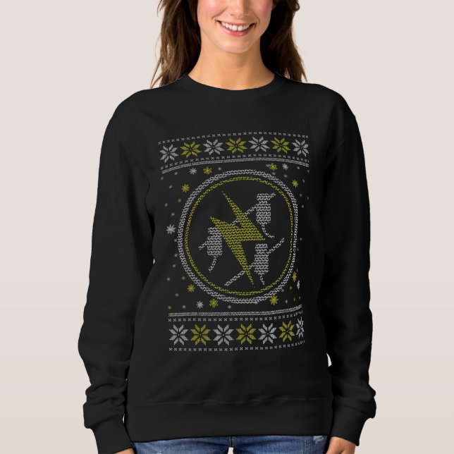 Sweatshirt Ugly Electrician Motif Christmas Time Christmas Ev (Devant)