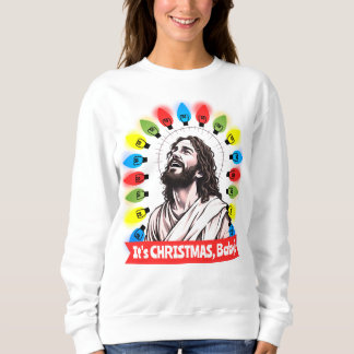 Sweatshirt Ugly sweater Christmas tacky Jesus tree lights