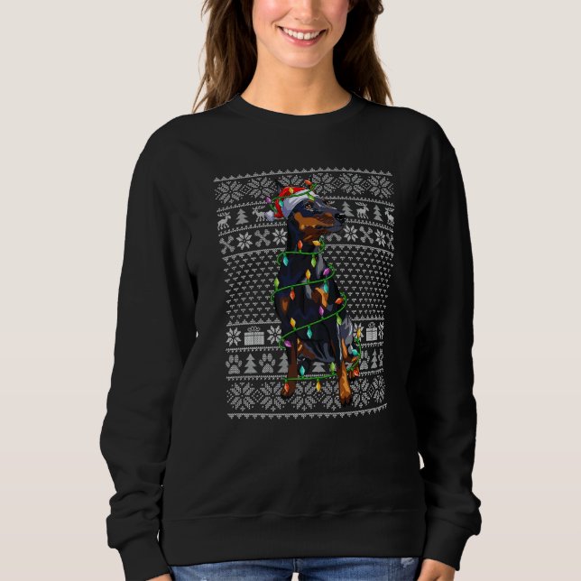 Sweatshirt Ugly Sweater Style Santa Miniature Pinscher Dog Ch (Devant)