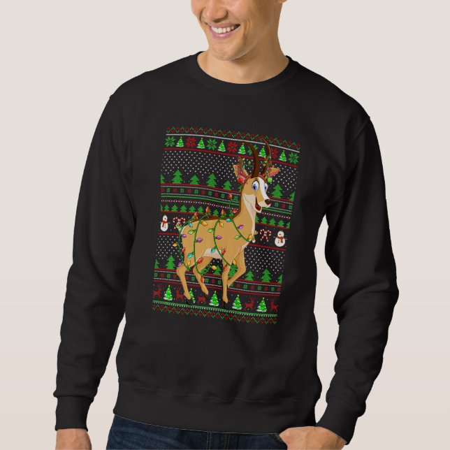 Sweatshirt Ugly Xmas Sweater Style Lighting Chamois Christmas (Devant)