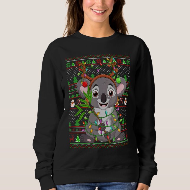 Sweatshirt Ugly Xmas Sweater Style Lighting Koala Christmas (Devant)