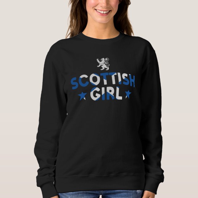 Sweatshirt Uk Scotland Home Scottish Girl (Devant)