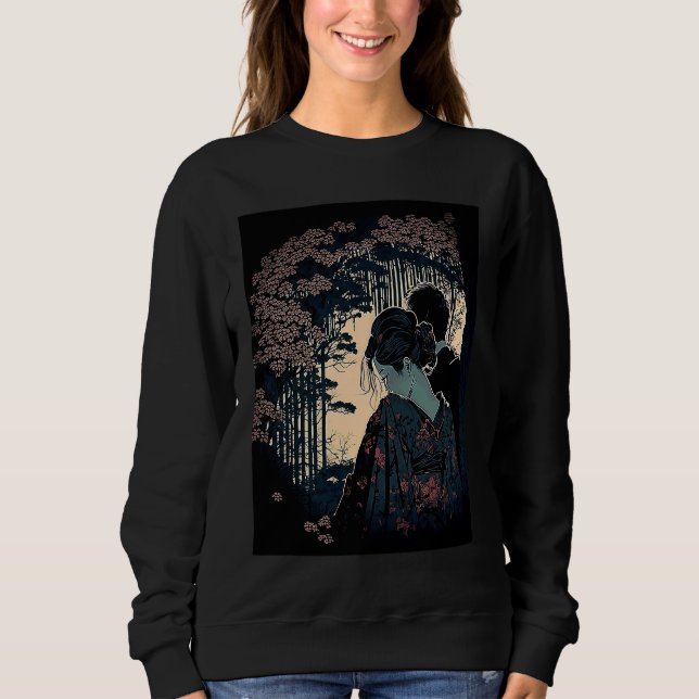 Sweatshirt Ukiyo E Retro Japanese Design Romance  Love During (Devant)