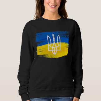 Sweatshirt Ukraine Drapeau et armoiries peints en ukrainien P