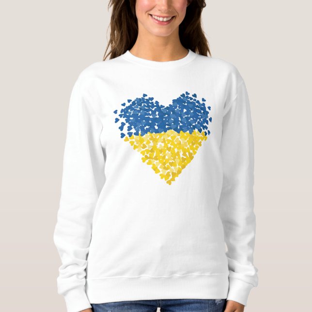 Sweatshirt Ukrainian flag. Love to Ukraine. Support.  (Devant)