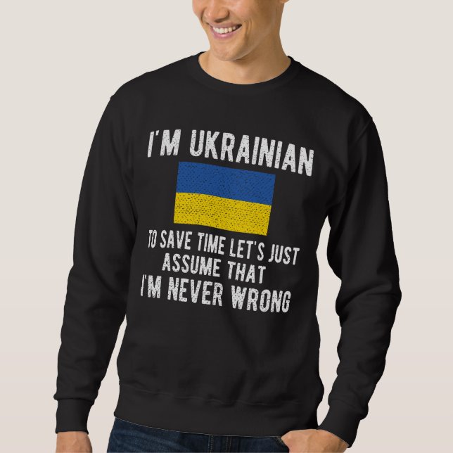 Sweatshirt Ukrainian Heritage Ukraine Roots Ukrainian Flag (Devant)