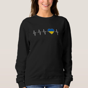 Sweatshirt Ukrainienne Heartbeat I Love Ukraine Flag Heart