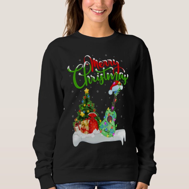 Sweatshirt Ukulele Music   Xmas Decorations Santa Ukulele Chr (Devant)