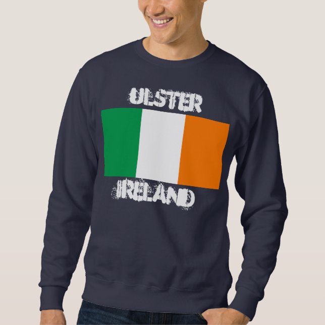 Sweatshirt Ulster, Irlande avec drapeau irlandais (Devant)