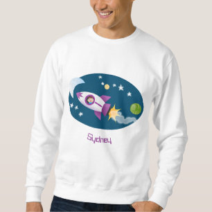 Sweatshirt Un adorable vaisseau-fusée dans l'espace dessin an