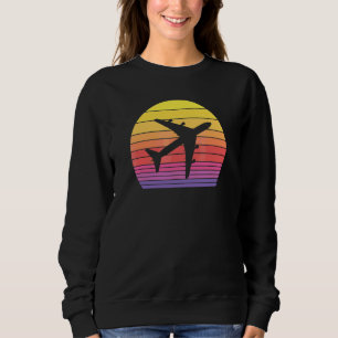 Sweatshirt Un avion à réaction 747 de coucher de soleil vinta