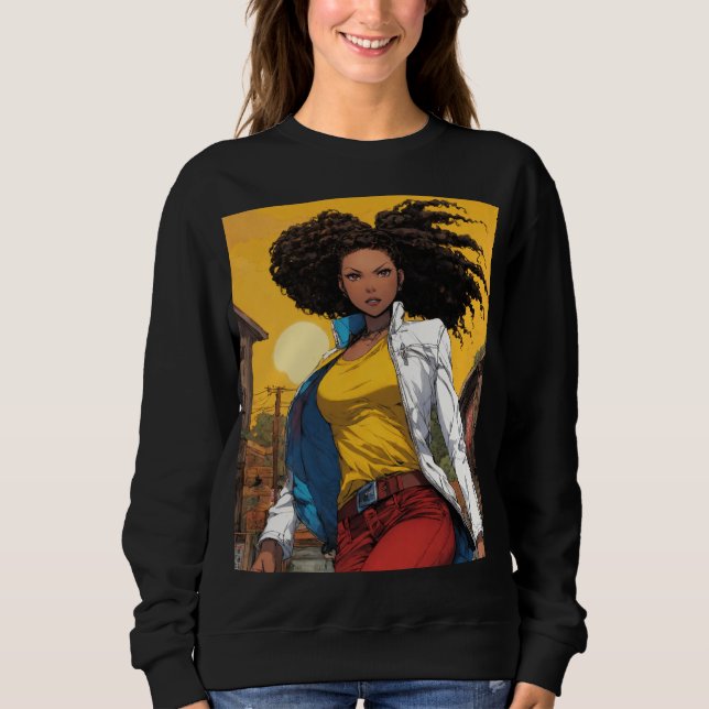 Sweatshirt un beau T-shirt afro-américain (Devant)