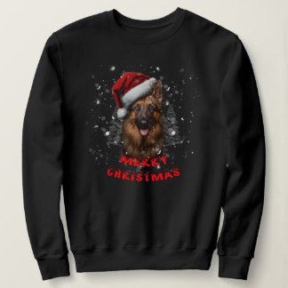 Sweatshirt Un berger allemand en sueur de chirstmas joyeux.