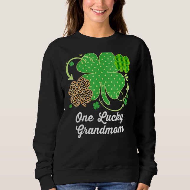 Sweatshirt Un Chanceux Grand-Mère St Patrick S Day Leopard Sh (Devant)