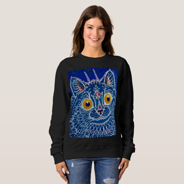 Sweatshirt Un chat de style gothique par Louis Wain (Devant entier)