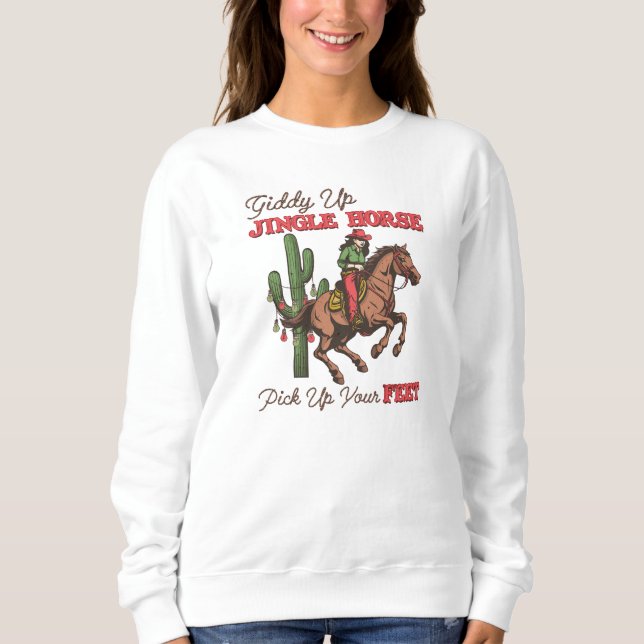 Sweatshirt Un Cheval À Jingle, Un Cowboy (Devant)