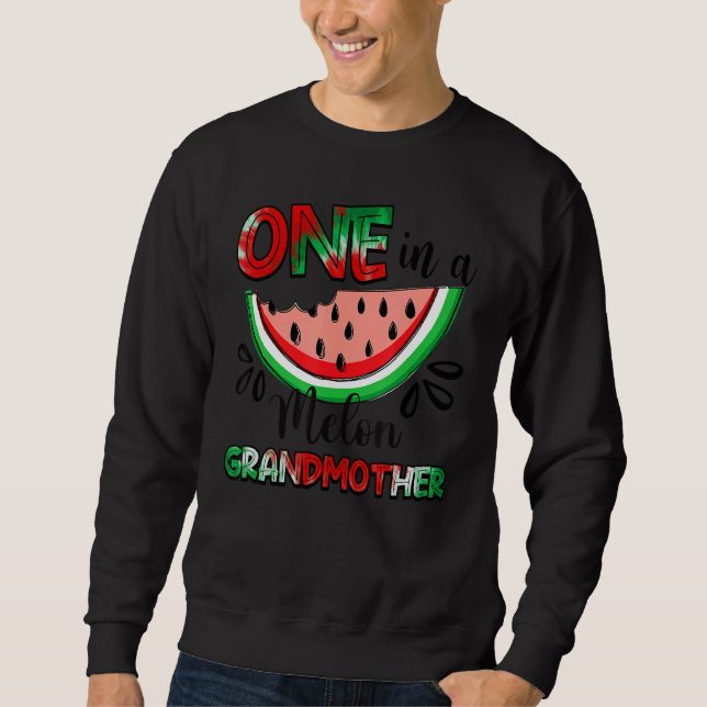 Sweatshirt Un Dans Un Melon Grande-Mère Pastèque Mappant Fam (Devant)