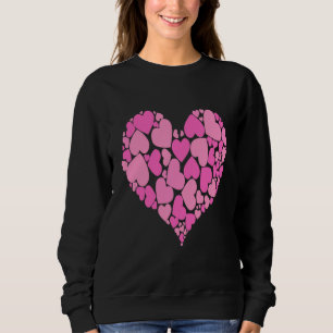 Sweatshirt Un design romantique cœur de cœur rose pastel