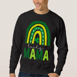 Sweatshirt Un Empreinte de léopard Lucky Mama Rainbow St Patr