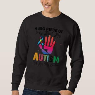 Sweatshirt Un gros morceau de mon coeur a l'autisme et c'est