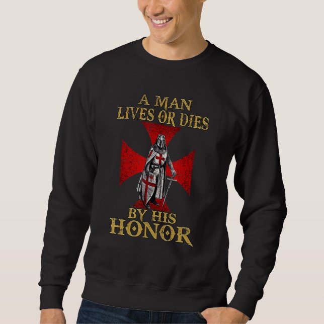 Sweatshirt Un Guerrier De Christ Crusader Chevaliers Templier (Devant)