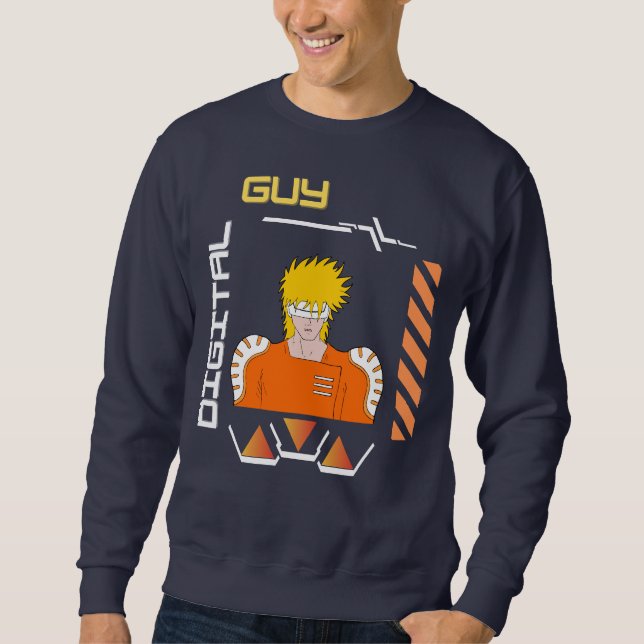 Sweatshirt un homme numérique dans un monde numérique (Devant)